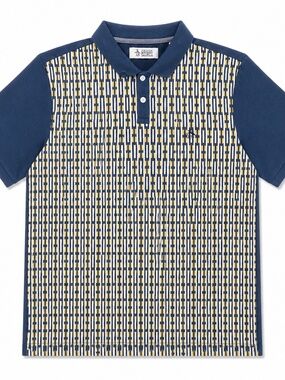 GEO JACQUARD FRONT ORIGINAL PENGUIN POLO, MEN’S LARGE